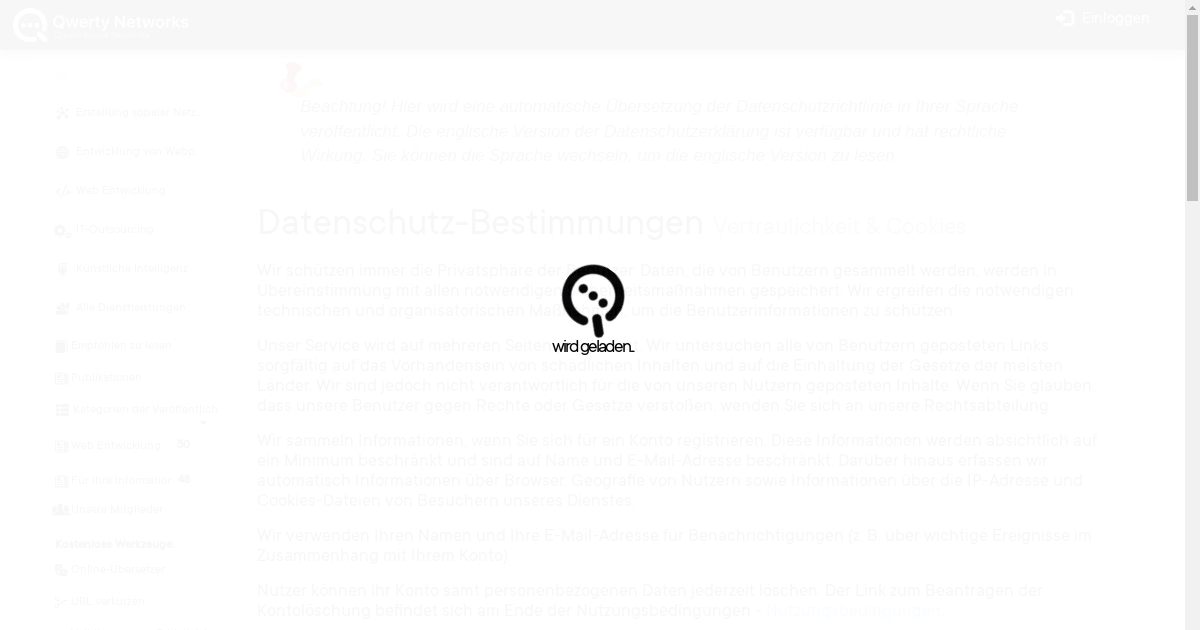 Qwerty-Netzwerke - datenschutz-Bestimmungen