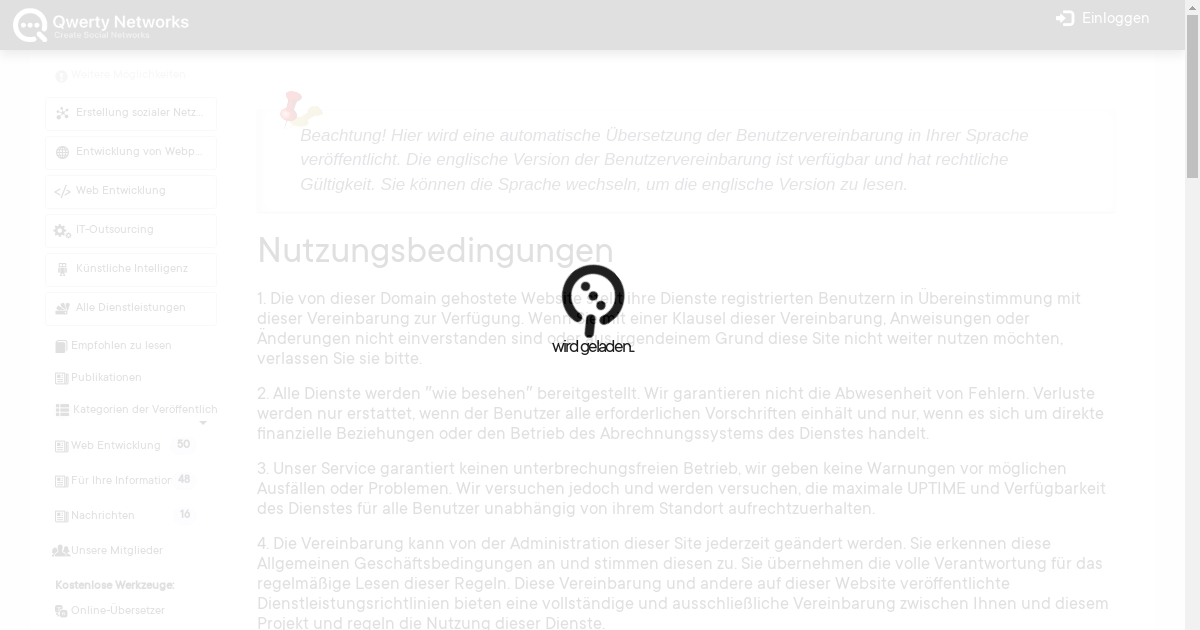 Qwerty-Netzwerke - nutzungsbedingungen